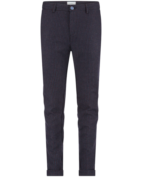 Navy Small Check Pants